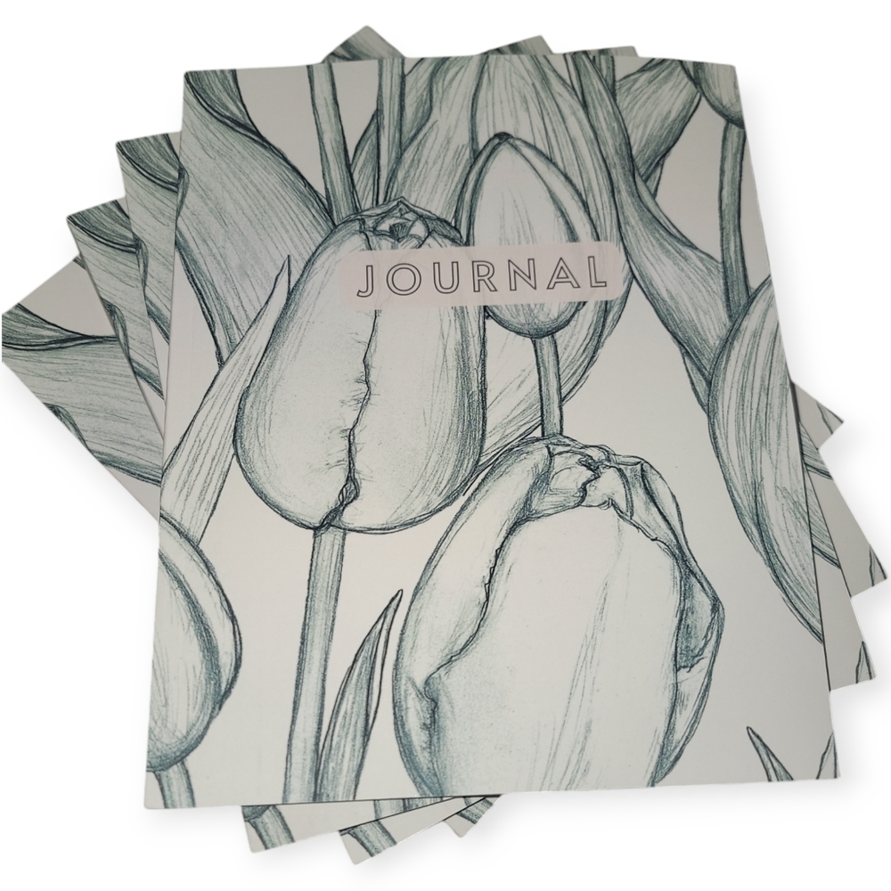 Green & Cream Tulip Journal
